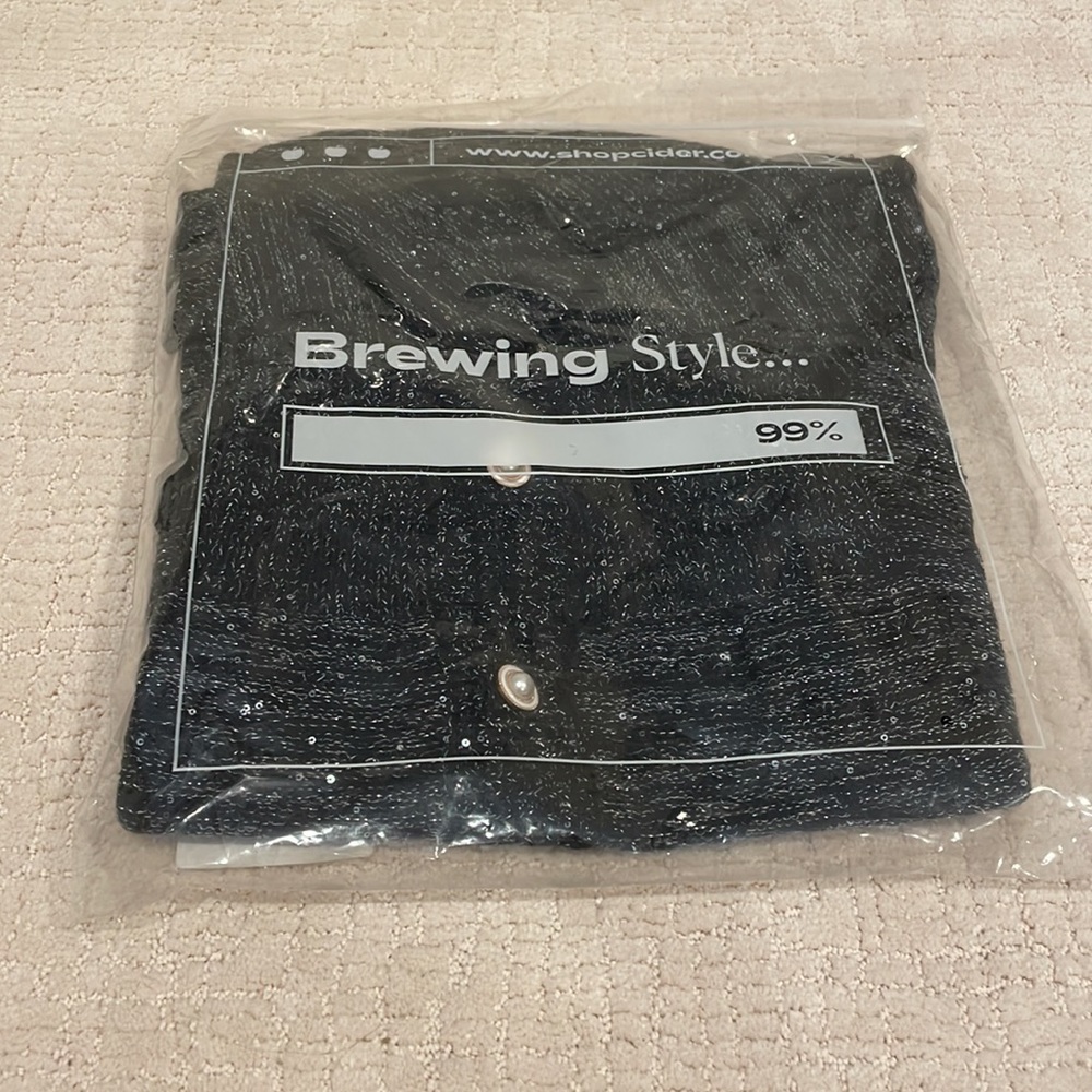 Cider Sprinkled In Fairy Dust Black Cardigan Sz Medium - Picture 9 of 9
